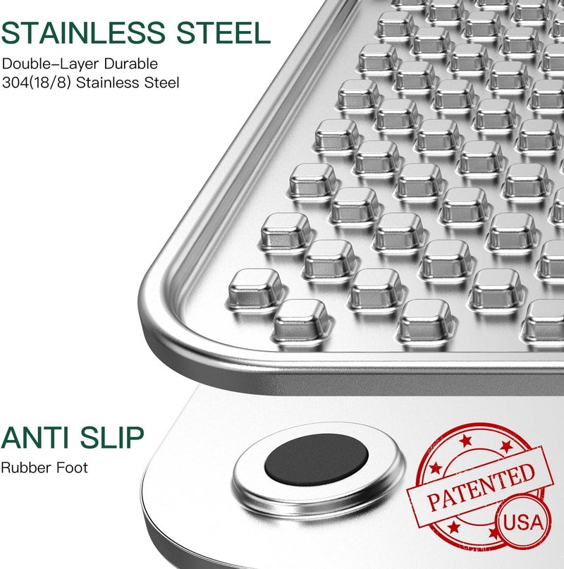 Techphardo Stainless Steel Large Lick Mat for Dogs & Cats, Chew-Proof Slow Feeder, Anxiety Reducer, Whisker-Friendly for Cats, Non-Slip Heavy Duty Base, Raw Feeding Pad, Dishwasher Safe [Large-1Pack] - Image 2